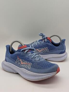 Hoka One One Mach 6 Running Sneakers Women's Size 7.5 B Blue White 1147810 MLL